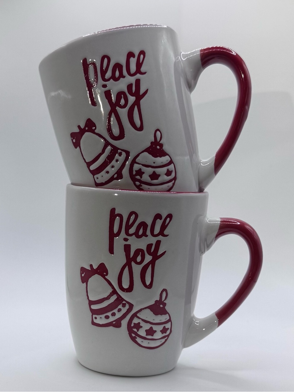 Set of 2 California Pantry “Peace Joy” Coffee Mugs